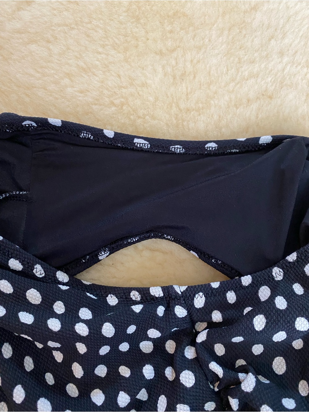 34G Swimsuit Fantasie Black and White Polka Dot One-Piece with Underwire - Picture 5 of 7